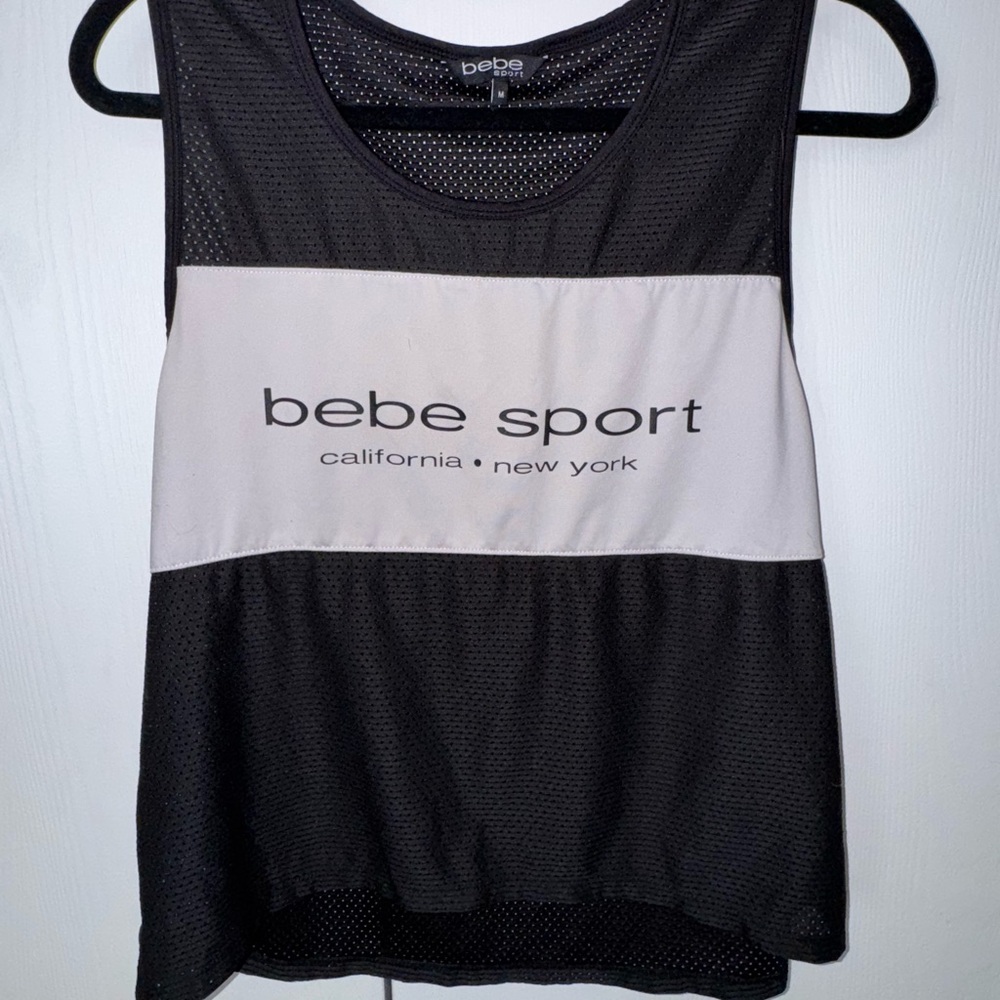 bebe Sport Black and White Tank Top